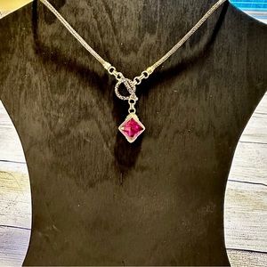 Sarda Pink Topaz Sterling Silver Necklace​​
